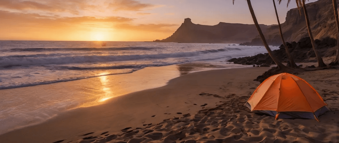 Imagen destacada del artículo: Guía Completa para Acampar en las Playas de Gran Canaria