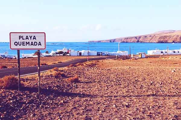Playa Quemada en la isla de Lanzarote